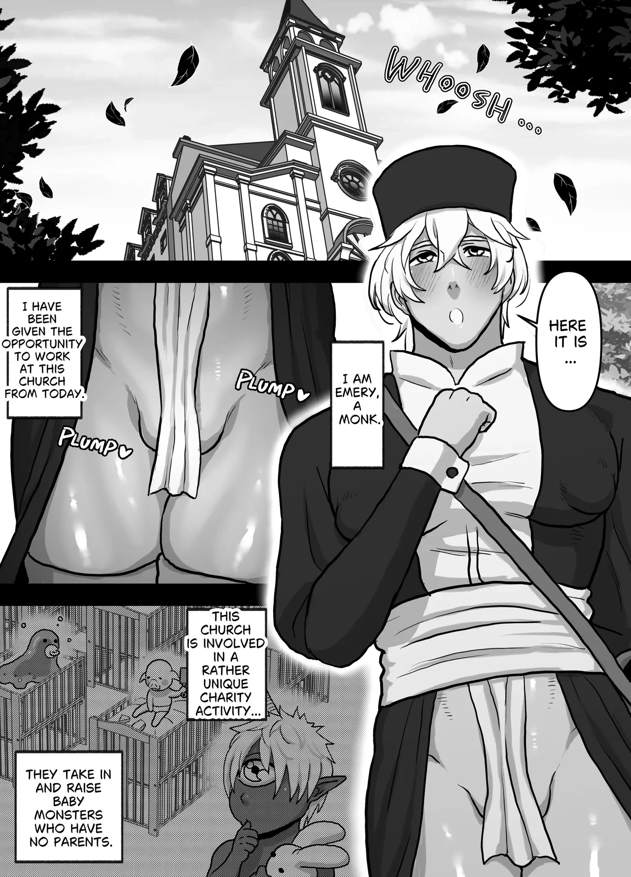[Onoko Ya Honpo (Kamiwo Akira)] Cuntboy Monk's Clit-feeding Care [English]