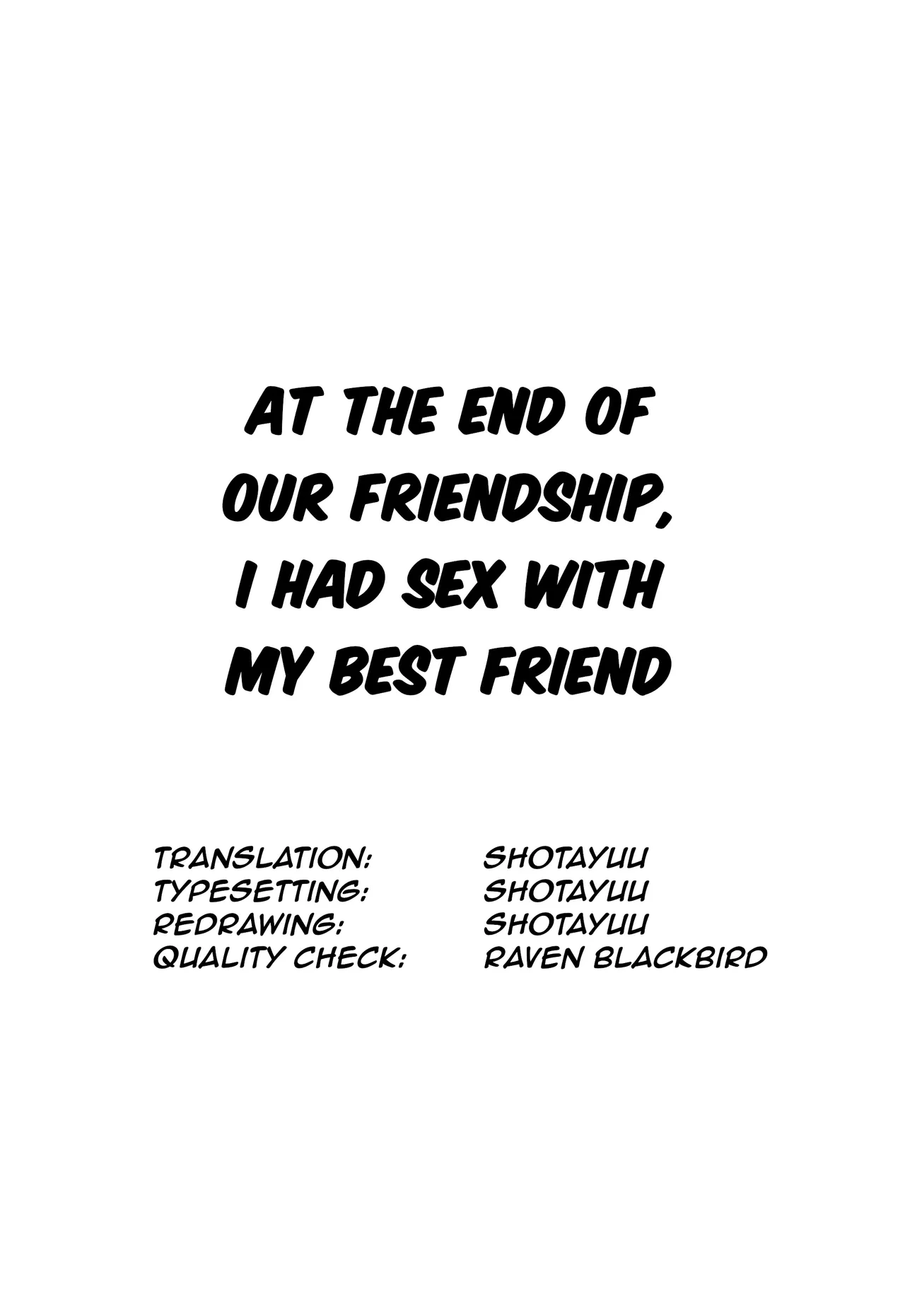 Yuujou no Hate ni Kimi to Sex shita | At the end of our friendship I had sex with my best friend