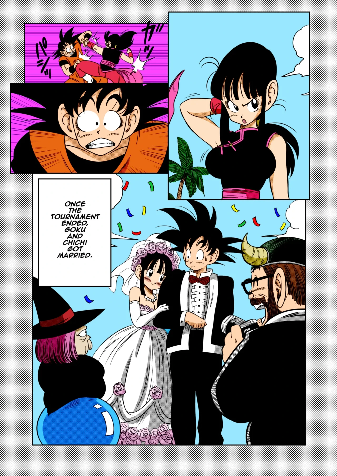 [Yamamoto] "An Ancient Tradition" - Young Wife Is Harassed! (Dragon Ball Z) [English] [Decensored] [Colorized]