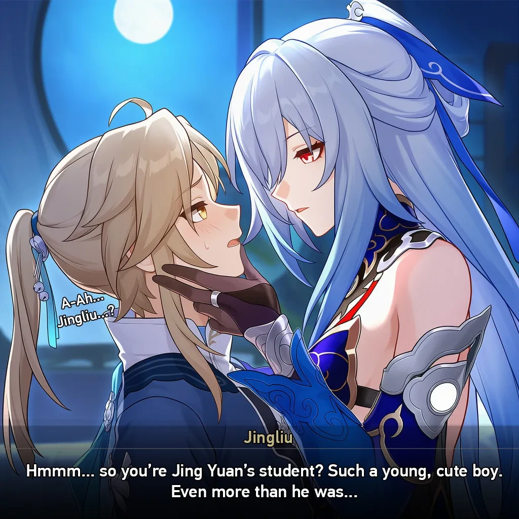 Jingliu turn of having fun (yanqing x Jingliu) (honkai star rail) (artist: ai4fun) [AI Generated]