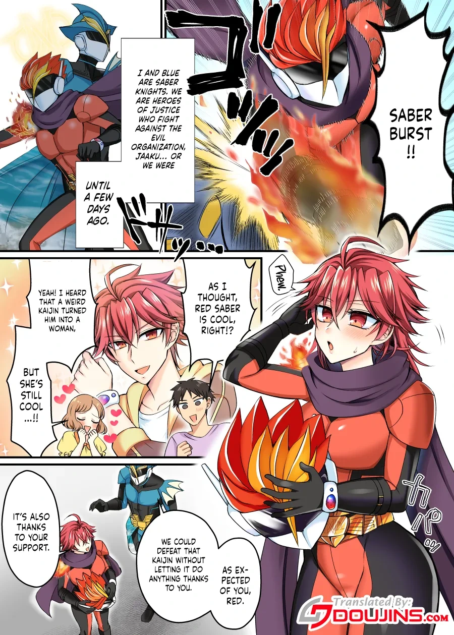 [Amaia Okashi Seisakusho (Moegi Oji-san)] Saber Red ~Seigi no Zako Onna Sentouin Hero~ | Saber Red ~The Weakling Female Fighter Hero of Justice ~ [English] {Doujins.com}