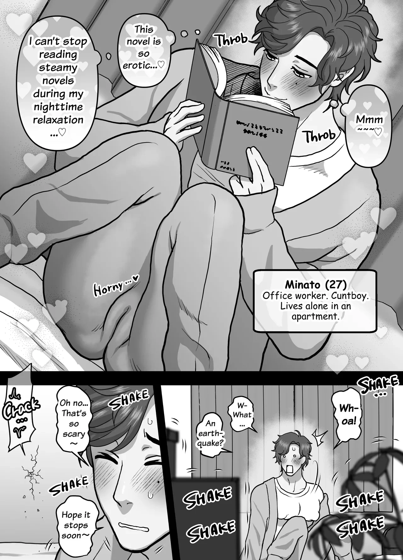 [Onoko Ya Honpo (Kamiwo Akira)] Gloryhole Sex with the Cuntboy Neighbor [English]