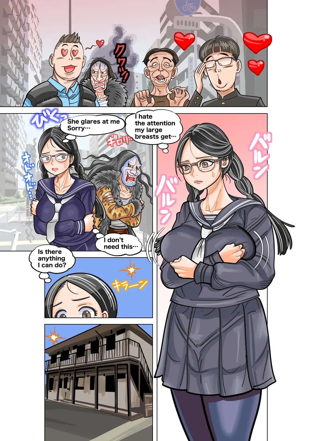 [jpeg] Jimi na Kyonyuu Jogakusei to Kyonyuu-suki Oji-san no Karada Irekawari [English]