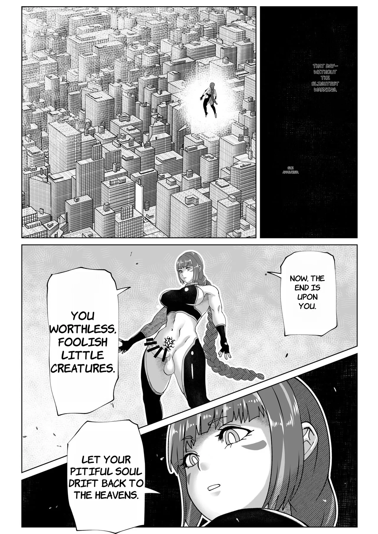 [bekobeko] Jinrui o Mikudashiteru Sondai na Futanari Aku Megami ga Oji-san ni Zanpai suru Hanashi - ENGLISH AI TRANSLATED