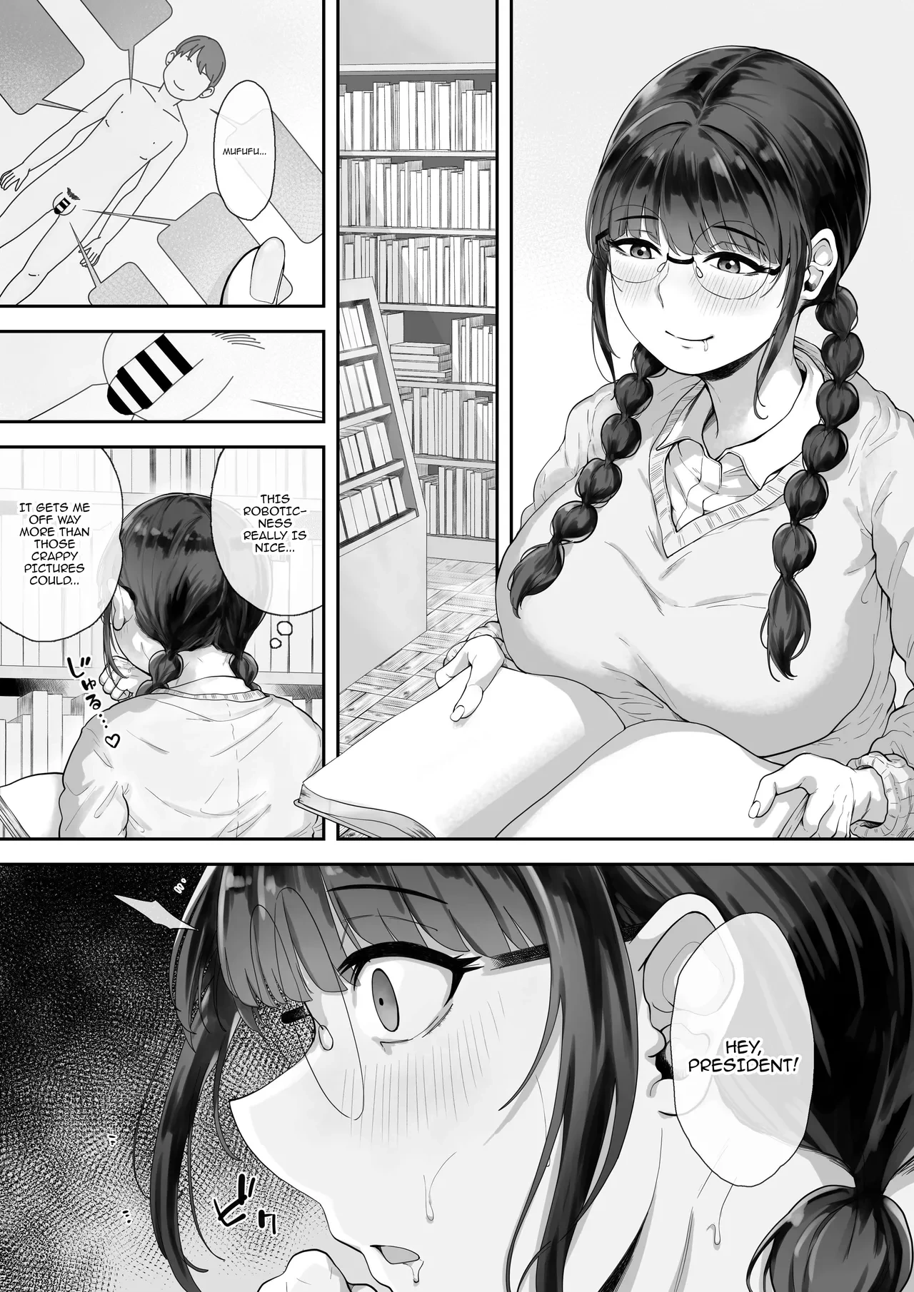 [Trampolines] Kyonyuu no Tosho Iinchou wa Ecchi na Koto ni Kyoumi Shinshin | The Busty Library Committee President Is Very Interested In Lewd Stuff [English] {Doujins.com} [Decensored]