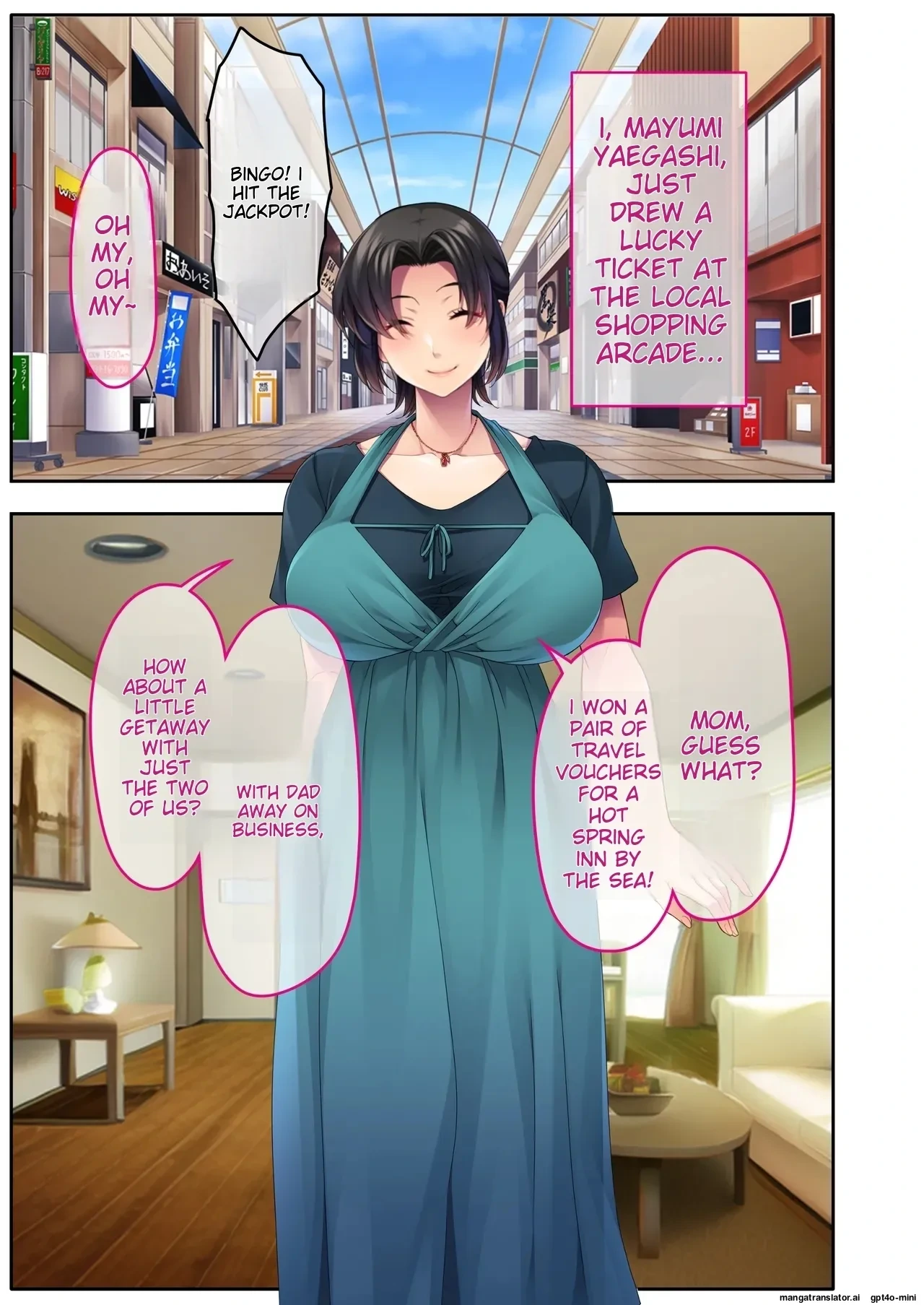 The busty promiscuous mom seduced by the playboys ~ The laid-back stepmom transforms a beach babe! Mosaic Comic Compilation