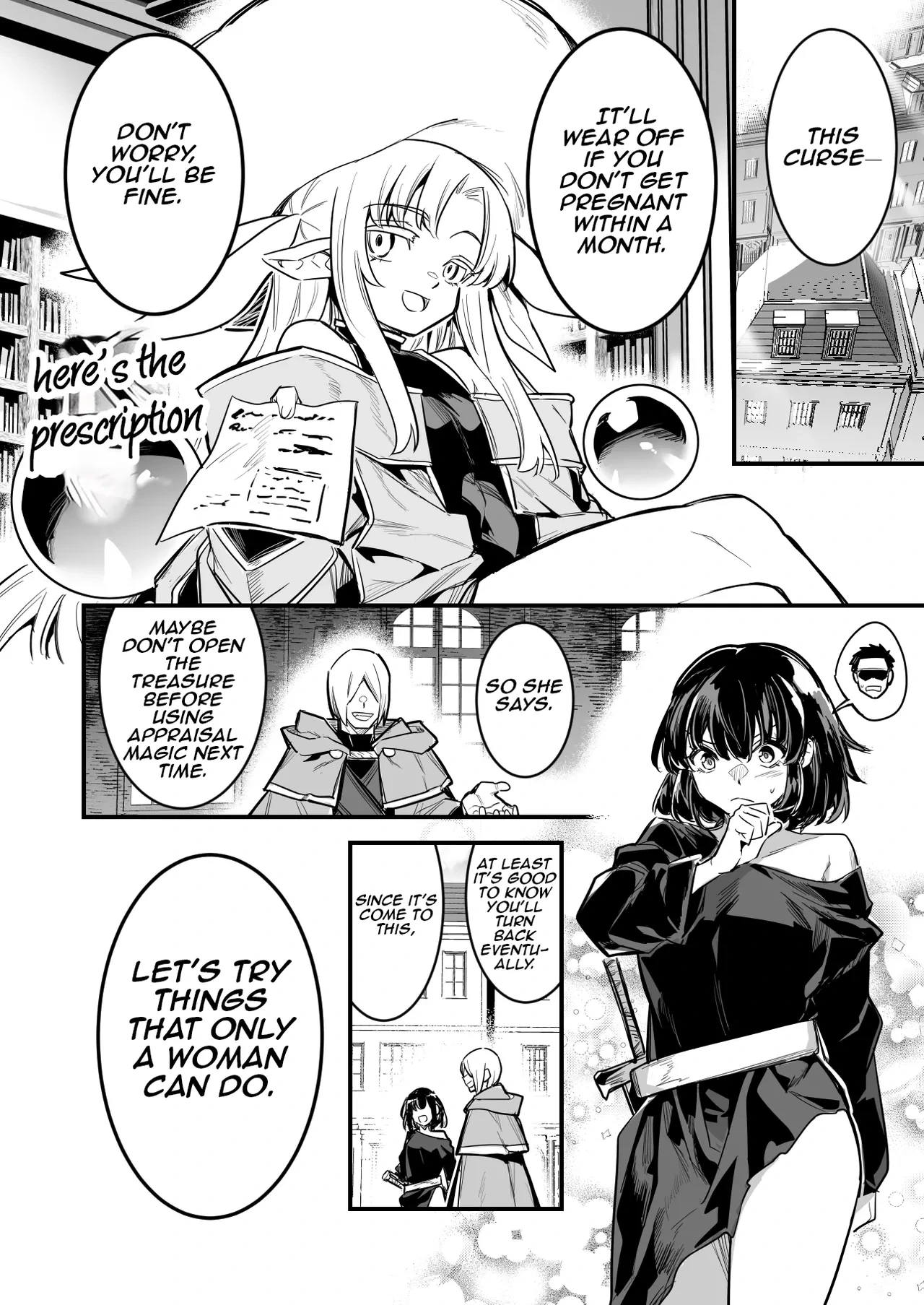 [Left Hand] A Male Adventurer Caught in a TS Trap in a Dungeon and Gives Birth [English] [Aishi21]