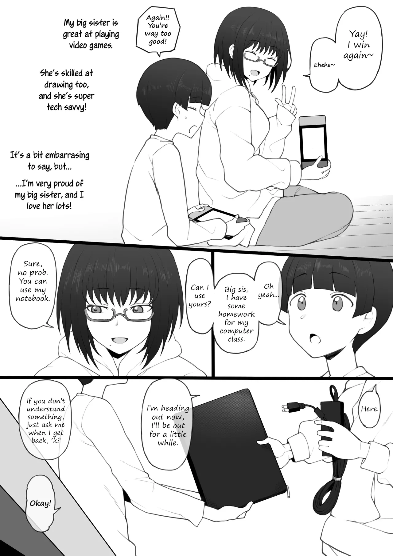 [Terasu MC] Daisuki na Onee-chan ni Karita Pasocon no Naka ni... | On the Laptop My Beloved Big Sister Lent Me… [English] [Tekkamaki] [Decensored]