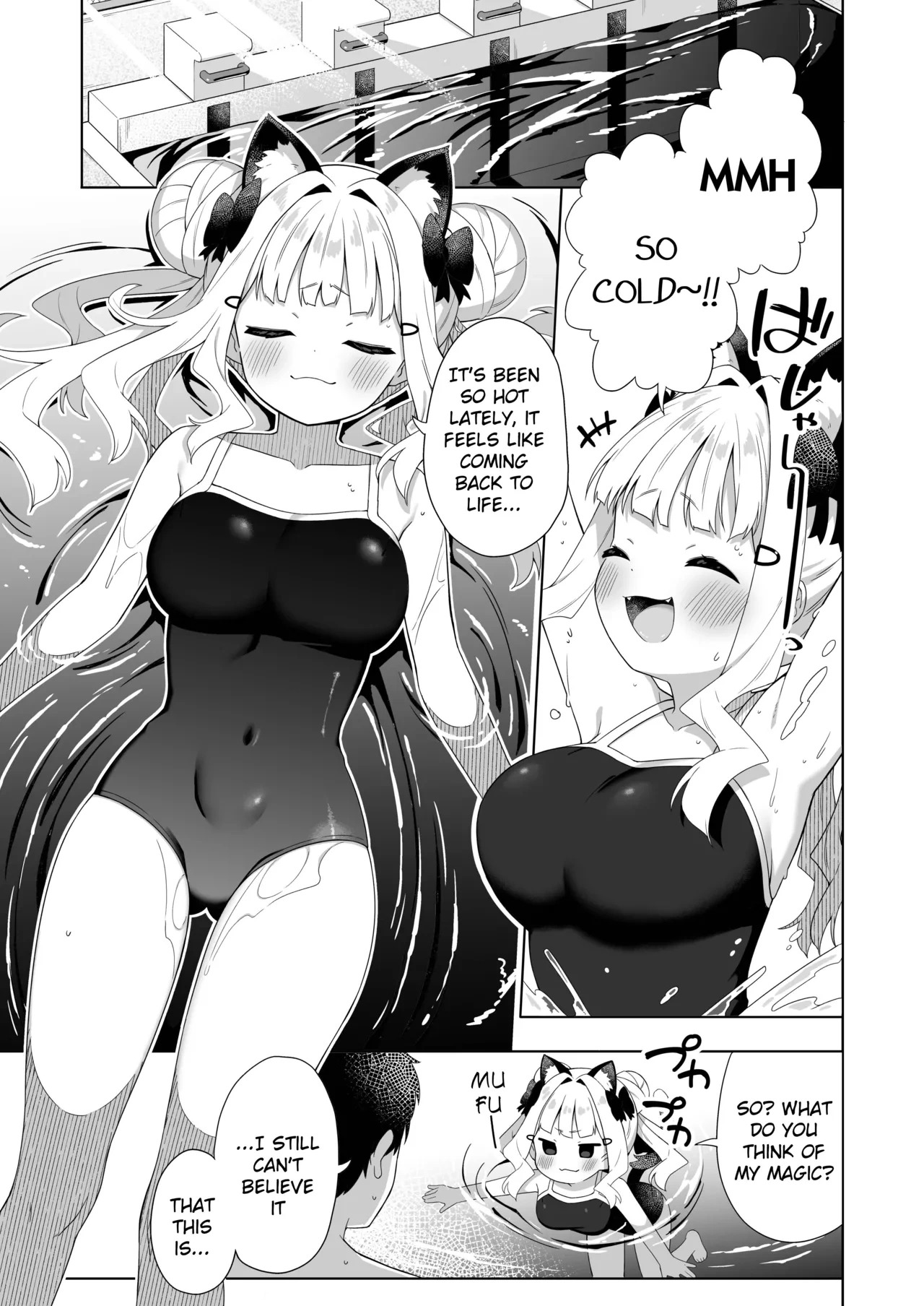 [Mukuton Kyouju to Soratobu Potato. (Muku)] Chinmai Dekapai Nekomimi-chan to Mizugi Ecchi suru Hon [English] [Digital]