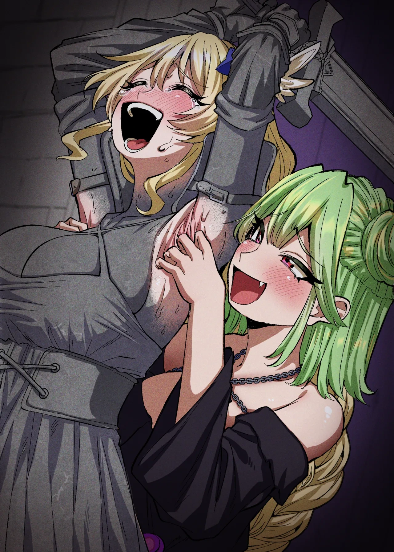 [Muriyari egao (Sasa)] Medusa Kusuguri Haishin ~3-nin no Boukensha-chan, Shinuhodo Kusugutte Mita!~