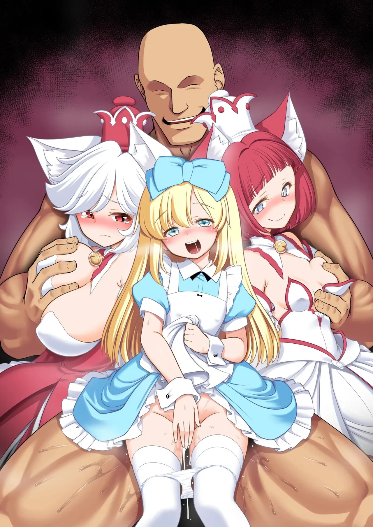 [Yosutebito na Mangakaki (Tomoki Tomonori)] Monogatari Dori ni Shika Ugokenai Ehon no Naka no Alice-tachi wa Kagami no Kuni demo Ecchi na Koto Yaritai Houdai (Alice in Wonderland) [Chinese] [机翻] [Digital]