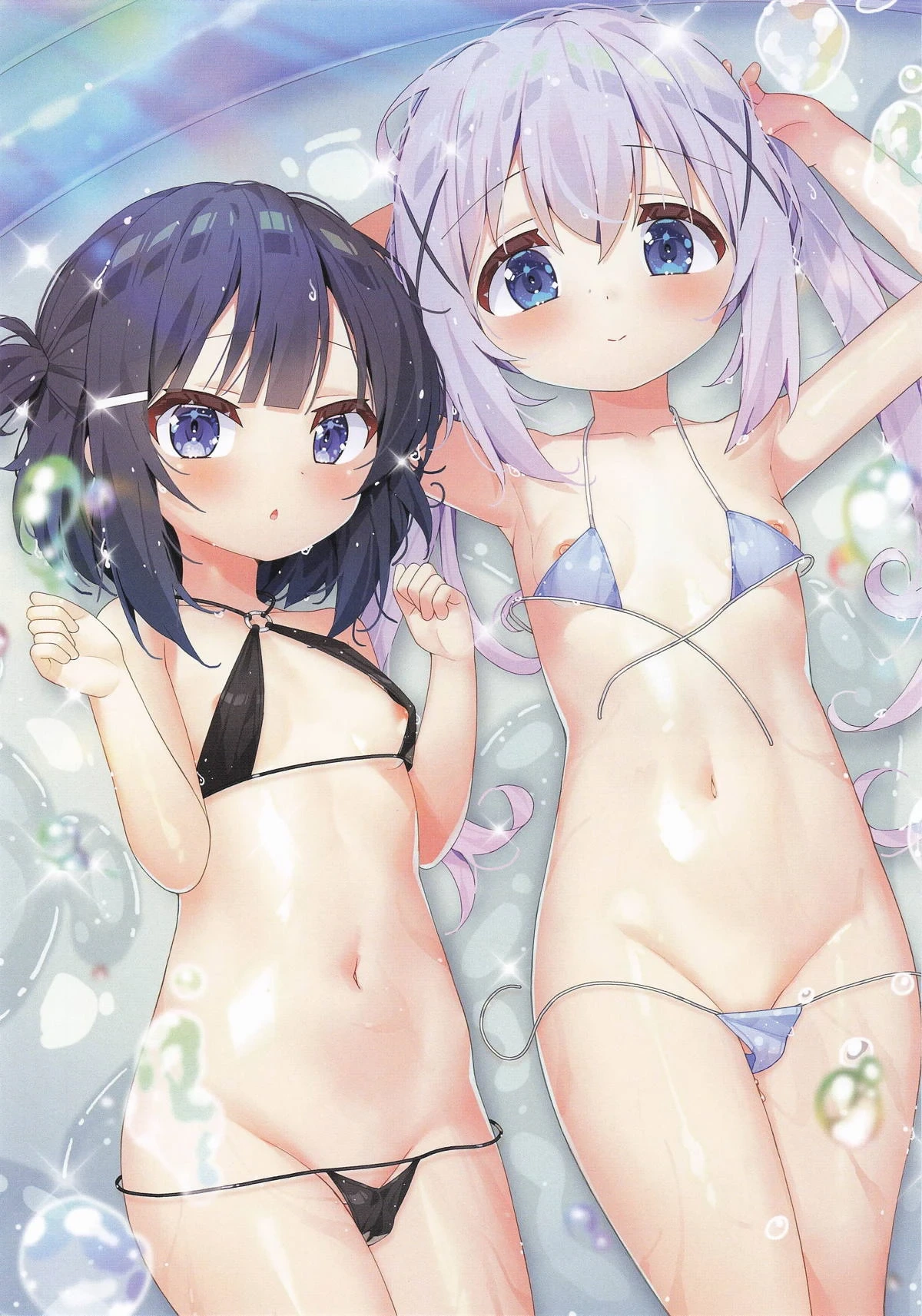 [Rabbit Candy (Takumichi)] Natsu no Dokidoki Mizu Asobi! (Gochuumon wa Usagi Desu ka?)