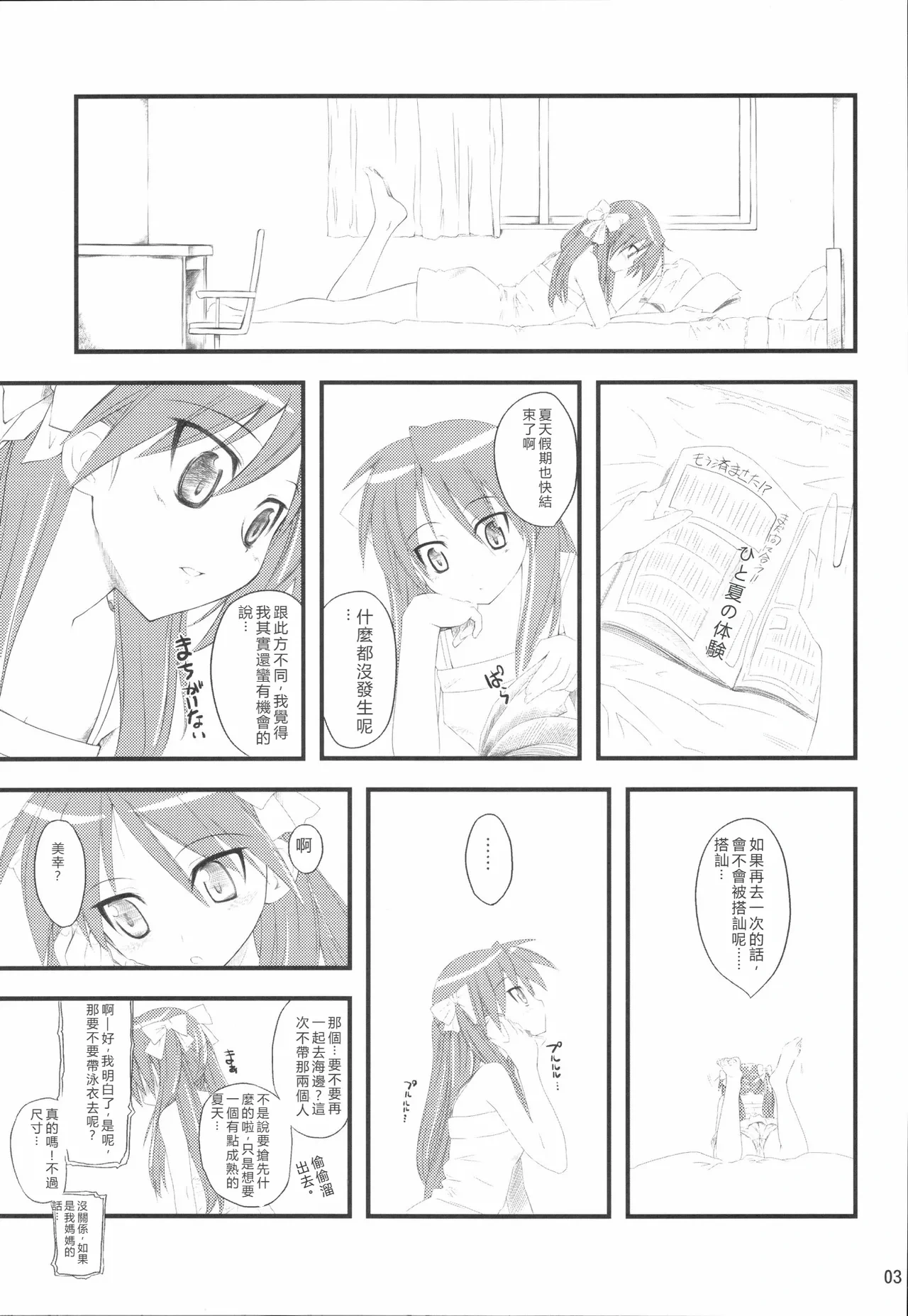 (C72) [Hi-PER PINCH (clover)] Natsu in Summer (Lucky Star) [Chinese] [RATKING機翻]
