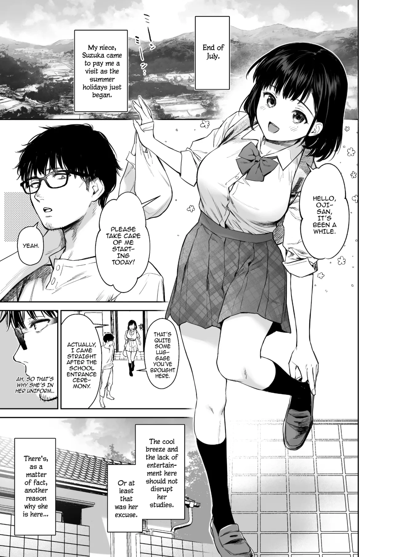 [Doushoku (Umakuchi Syouyu)] Toaru Natsu, Mei to Futarikiri. - One summer, alone with my niece. [English] [SquigglesJp Scans] [Decensored] [Digital]