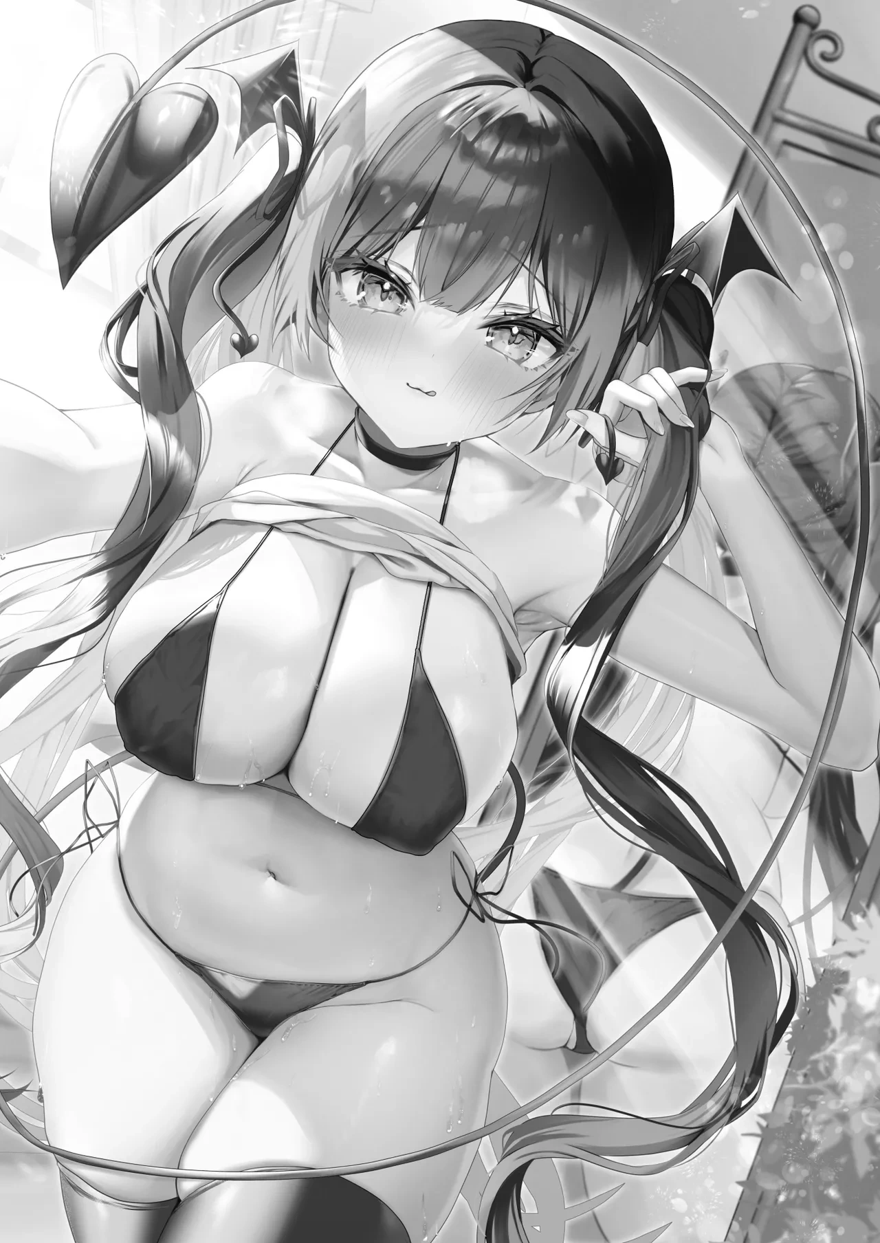 [Yamo7 (Ayuma Sayu)] Koakuma-chan no Kougeki! 9 Asedaku Oheya Mizugi Ecchi Hen [Digital]
