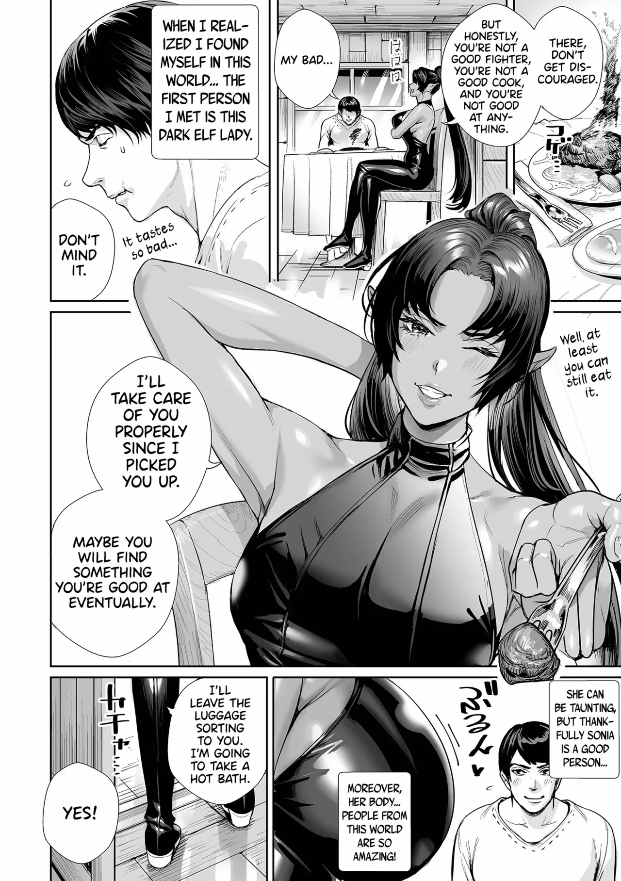 [Ogino] Dark Elf no Onee-san ni Hirowarete | I Was Picked Up By Miss Dark Elf (Web Haishin Tensei mo no Anthology Tensei Shitara Kougoushi Chimatta Ken Vol.2) [English] [ConTL] [Decensored] [Digital]