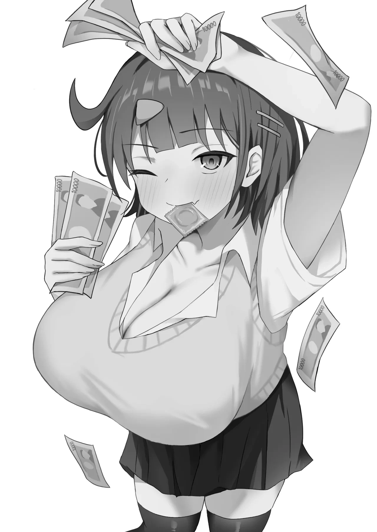 [Kisetsuhazure no Ofuton (Wonma)] Papakatsu JK ga Ojisan Chinpo ni Ochirumade [Chinese]