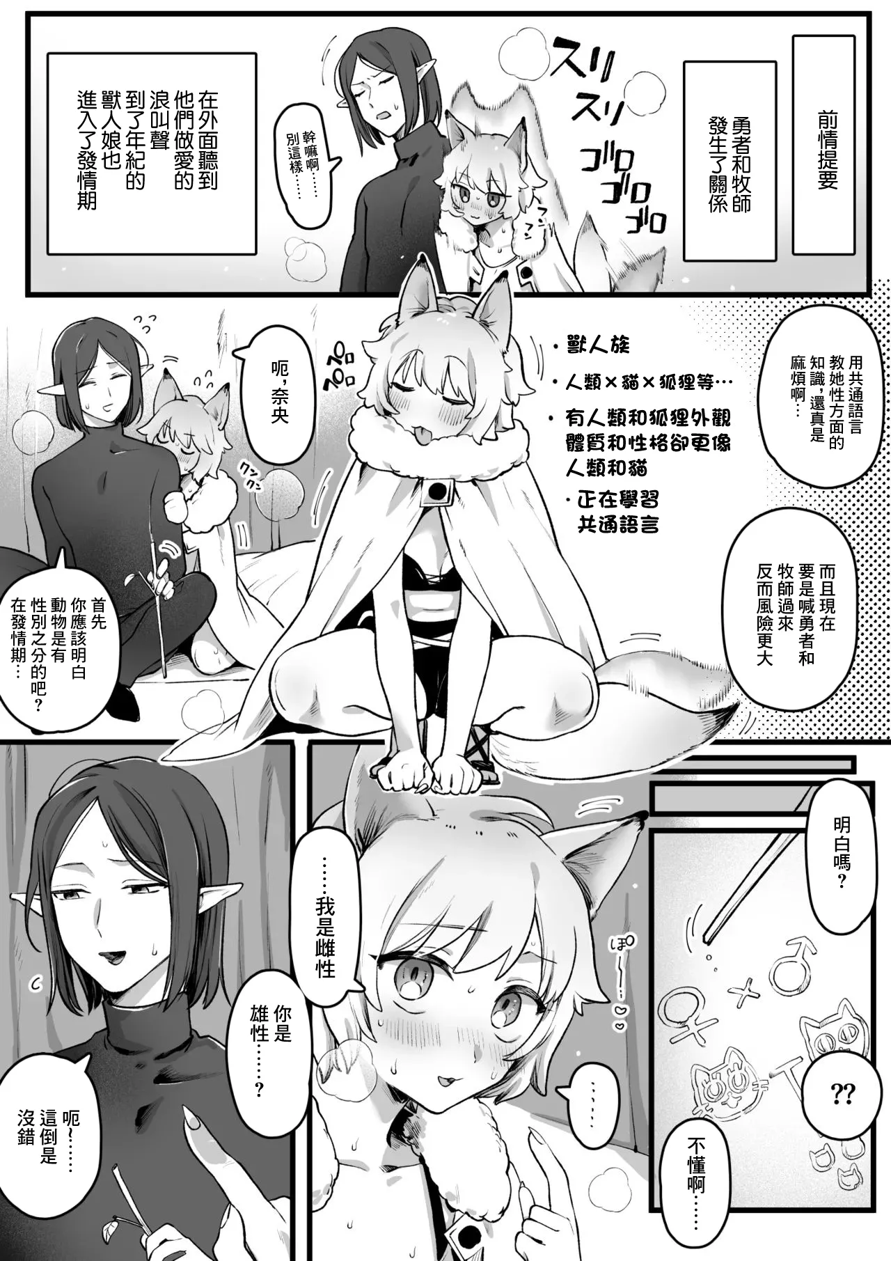 [ゆりしましろ] 発情期が来たケモ耳娘vs受難男エルフ