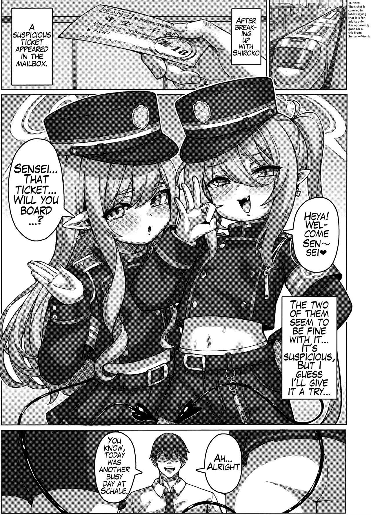 (C106) [Usagi-ya (Togami)] Highlander Tetsudou Gakuen Haramase Senyou Tokkyuu (Blue Archive) [English]