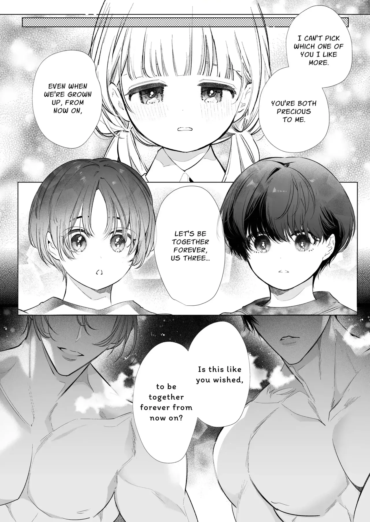 [Yatomomin (Yamamoto Tomomitsu)] Friendship Breaking Maiden. ~wanting to be together forever, longtime friends have a threesome~ [English]