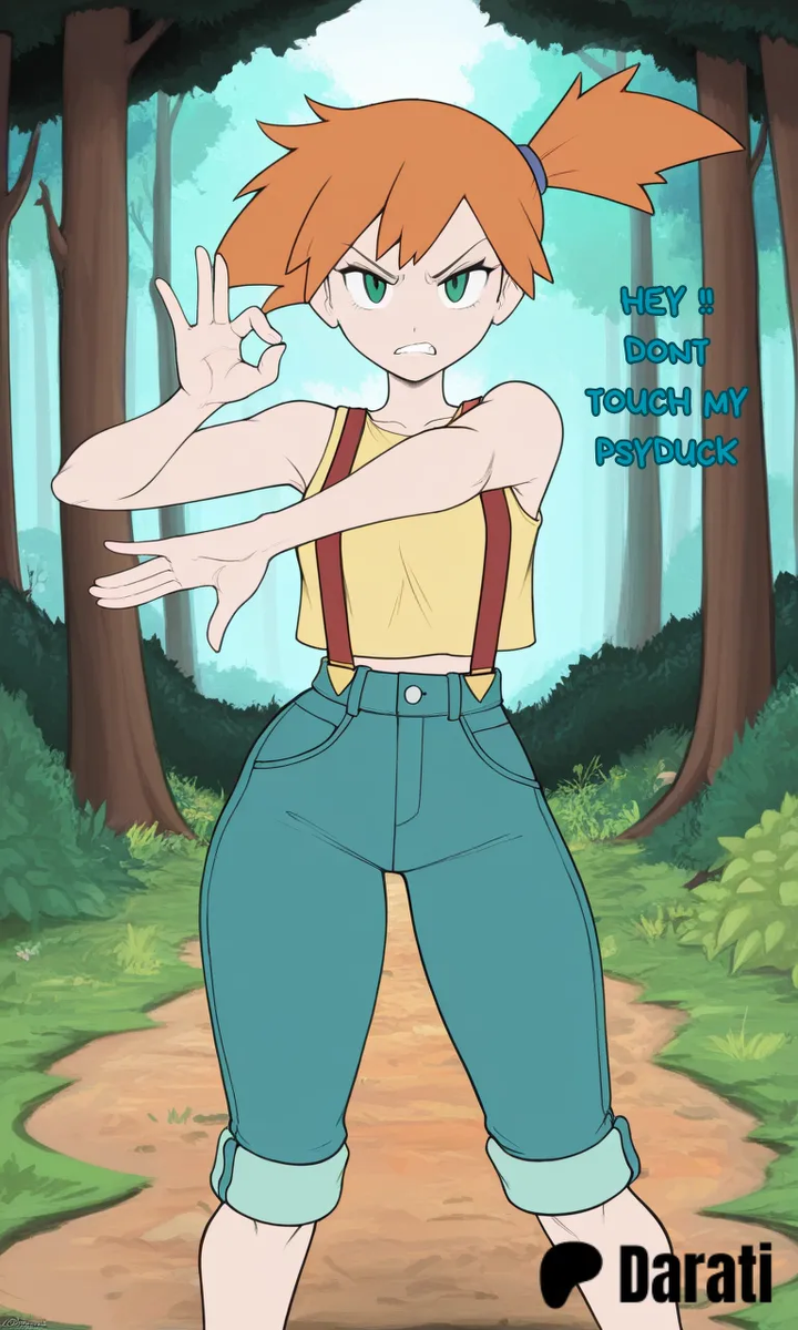 Misty Machamp Duel pokemon by Darati [AI Generated]