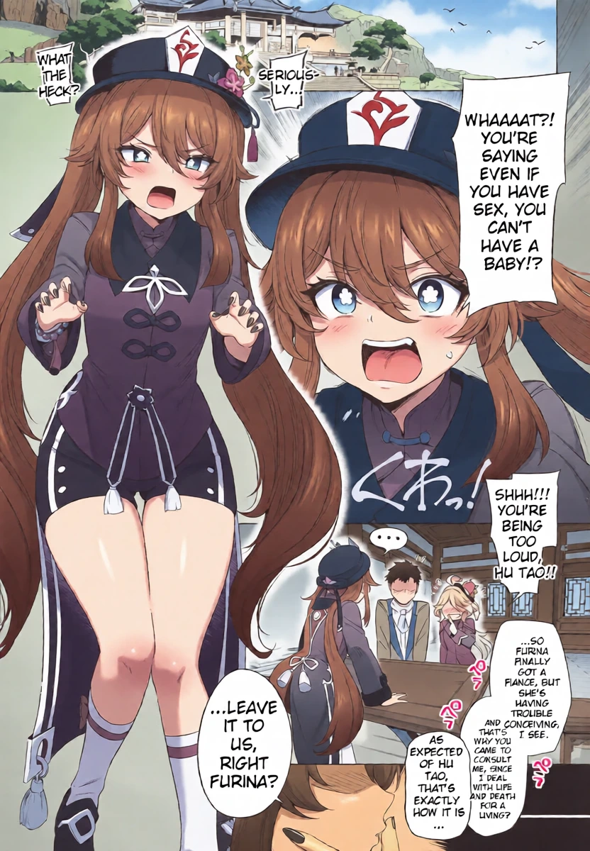 (C107) [Tottoko Starou (Mda Starou)] Furina Hu Tao Ninkatsu Kiroku | Furina & Hu Tao Pregnancy Record (Genshin Impact) [English]