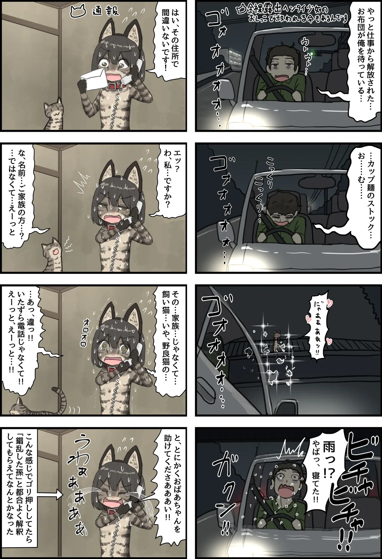 A story about being made to wander around town at night in the nude, covered only in cat-themed body paint [REMAKE BONUS]