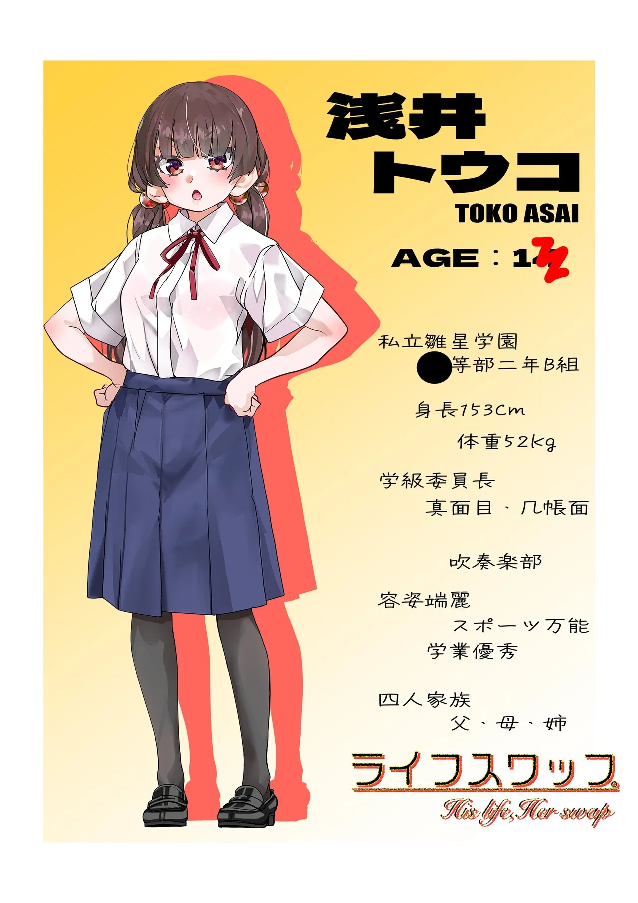 [Minami no Komichi (Minamin, Denden Taiko)] Life Swap - His Life, Her Swap