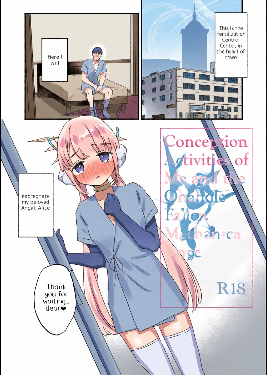 [Tenkirin (Kanroame)] Onaho Ochishita Kikai Tenshisama to Ore no Ninshin Katsudou | Conception Activities of Me and the Onahole Fallen Mechanical Angel [English] [Digital]