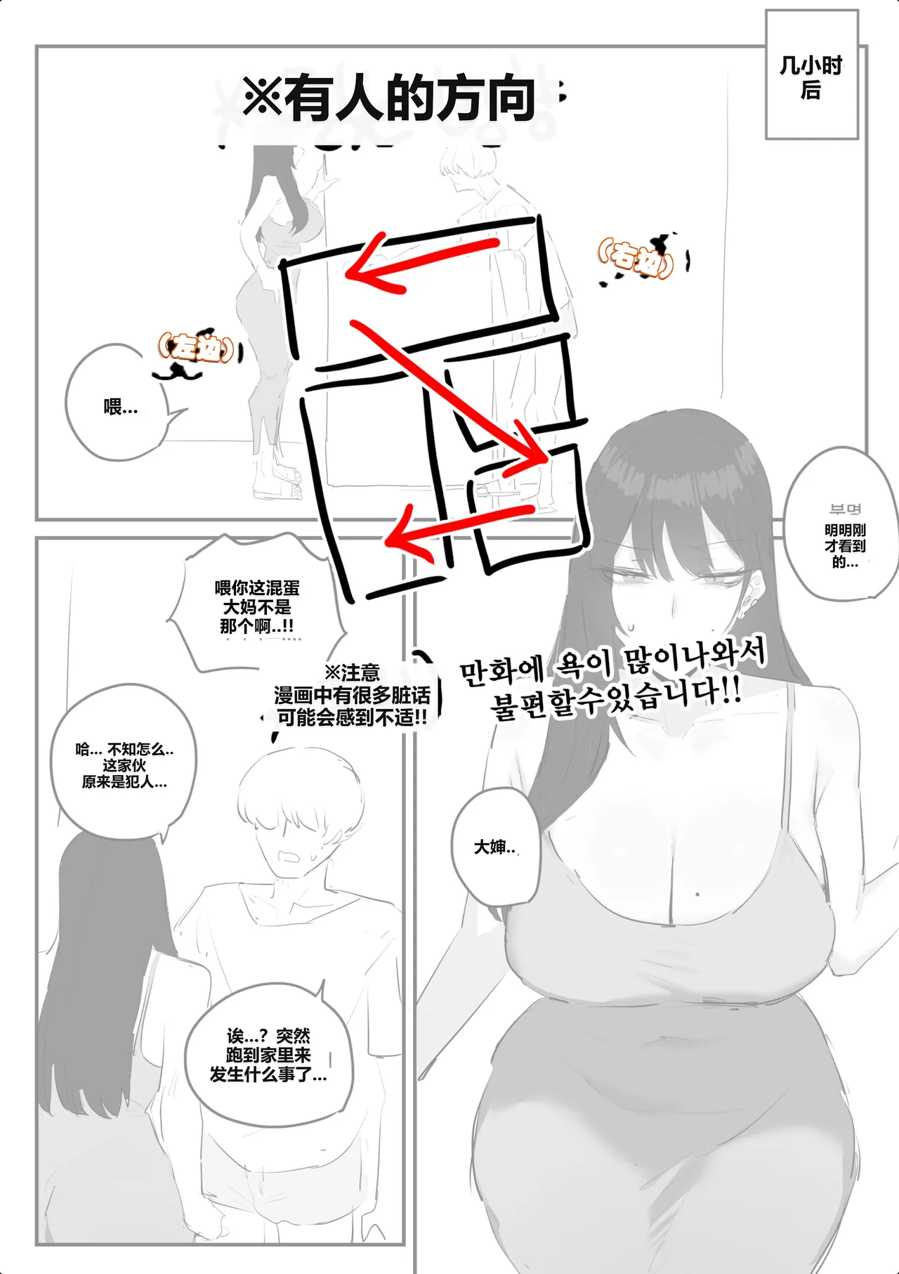 [kkan] 아랫집아줌마 참교육 하는 만화...(전편) [AI Chinese localization]