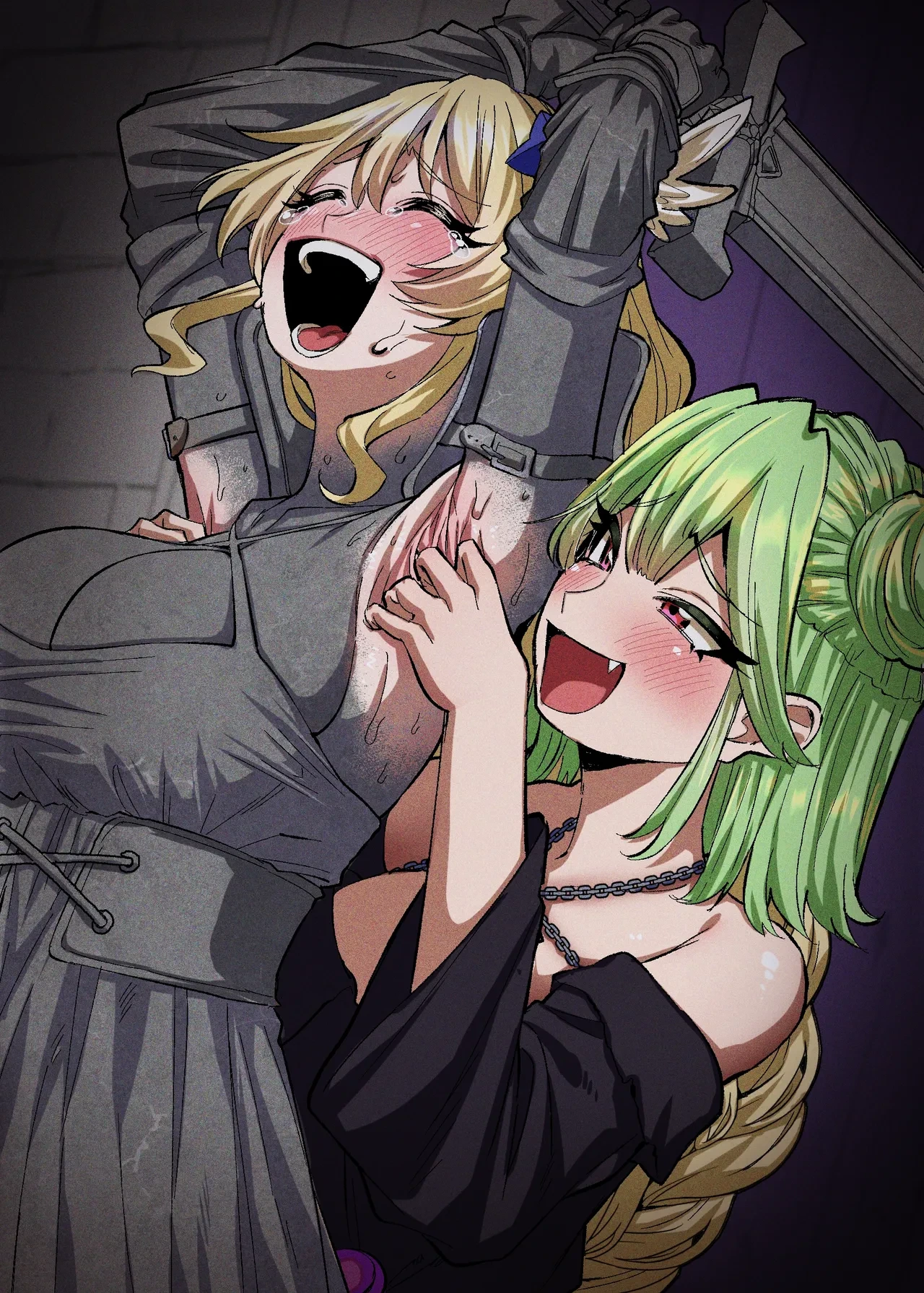 [Muriyari Egao (sasa)] Medusa Kusuguri Haishin ~3-nin no Boukensha-chan, Shinu hodo Kusugutte Mita!~ | 美杜莎搔痒直播～试着把3个冒险者妹子搔痒到死！～ [Chinese] [雪糕少女汉化组]