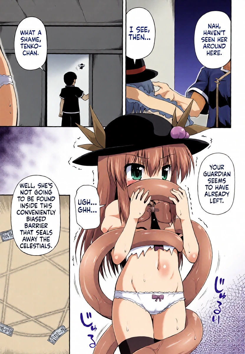 (Reitaisai 10) [Saihate-Kukan (Hino Hino)] Tenshi-chan to Shokushu Jikken!? - Tentacle experiment with Tenshi-chan!? | Tenshi-chan and the Tentacle Experiment!?  (Touhou Project) [English] [SCANMTL]