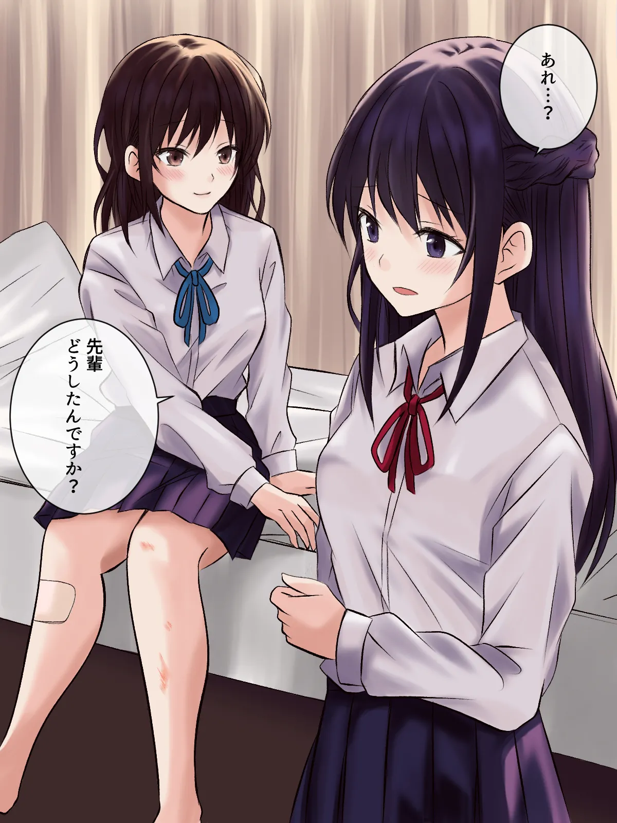 【tōkibi hatake de tsukamae te】akogare no sempai to hoken shitsu de yuri etchi