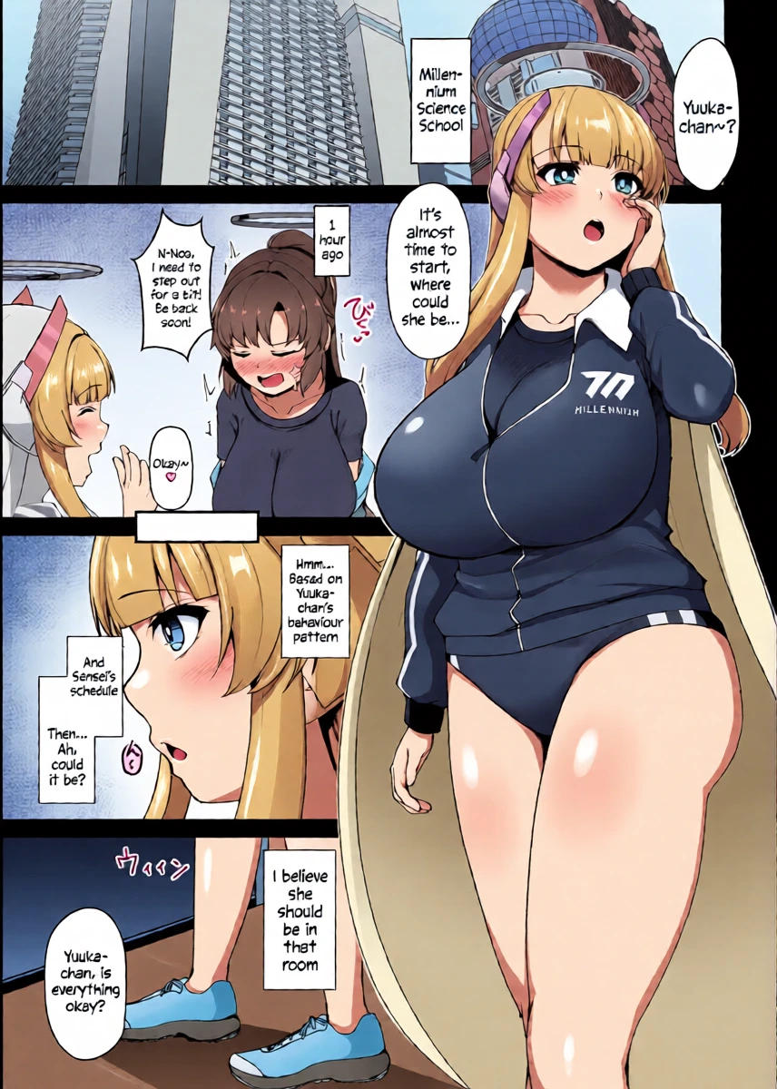 [Asanebou Crisis (Akaneman)] Futanari Yuuka vs Noa (Blue Archive) [English] [Digital]
