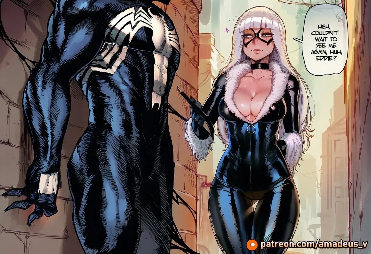 [Amadeus V] The Feline's Surrender (Venom x Black Cat) [English] [Full Comic] [AI Generated]