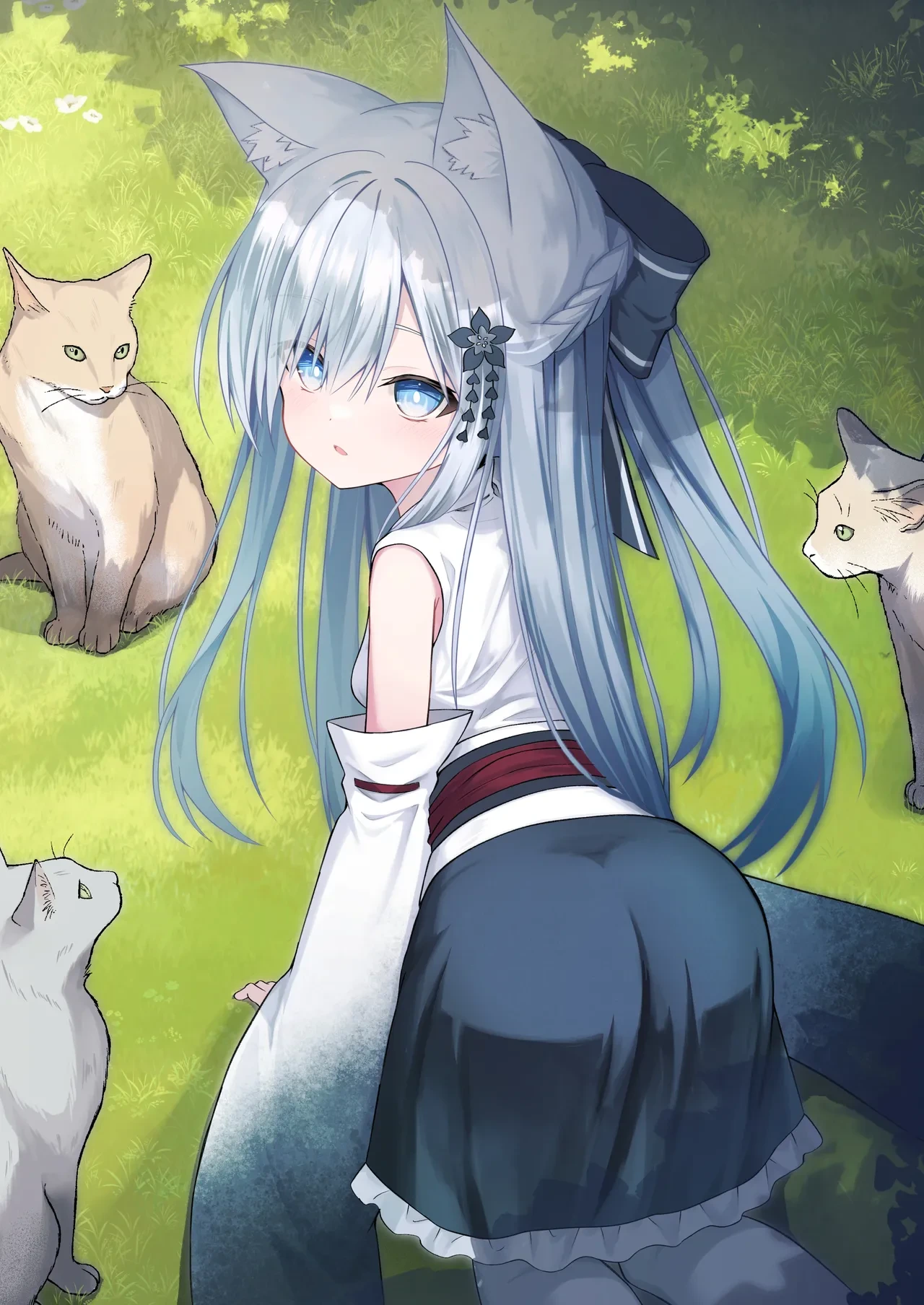 [Night White Lily (nishina kakeri)] Ore wa Shitsuren shi Bakeneko wa Futatabi Arawareru + Seisakuki Setto [Digital]