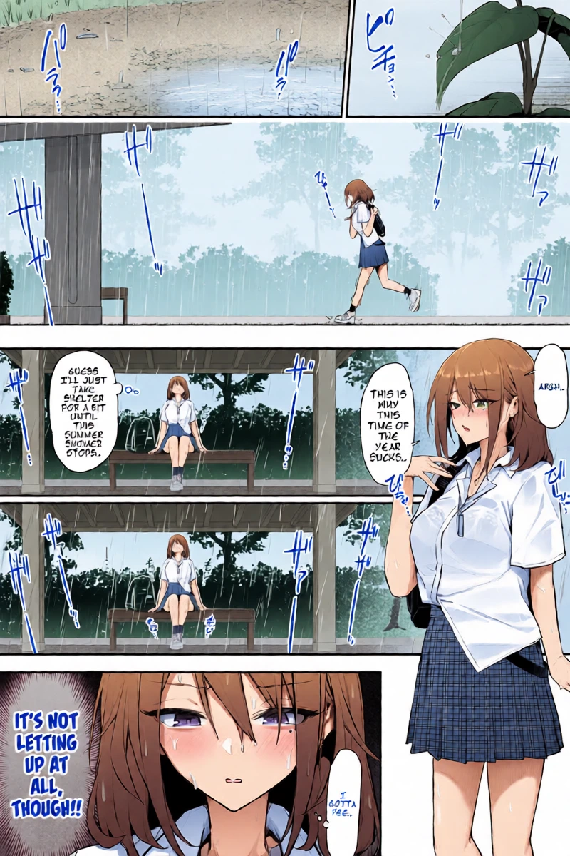 [Cocomachi] Holding in my pee while sheltering from the rain