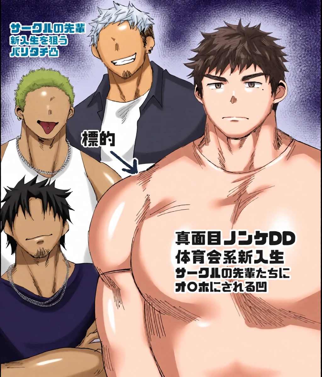 サークルの先輩達にオ〇ホにされる短髪DD君／前編（18頁）
