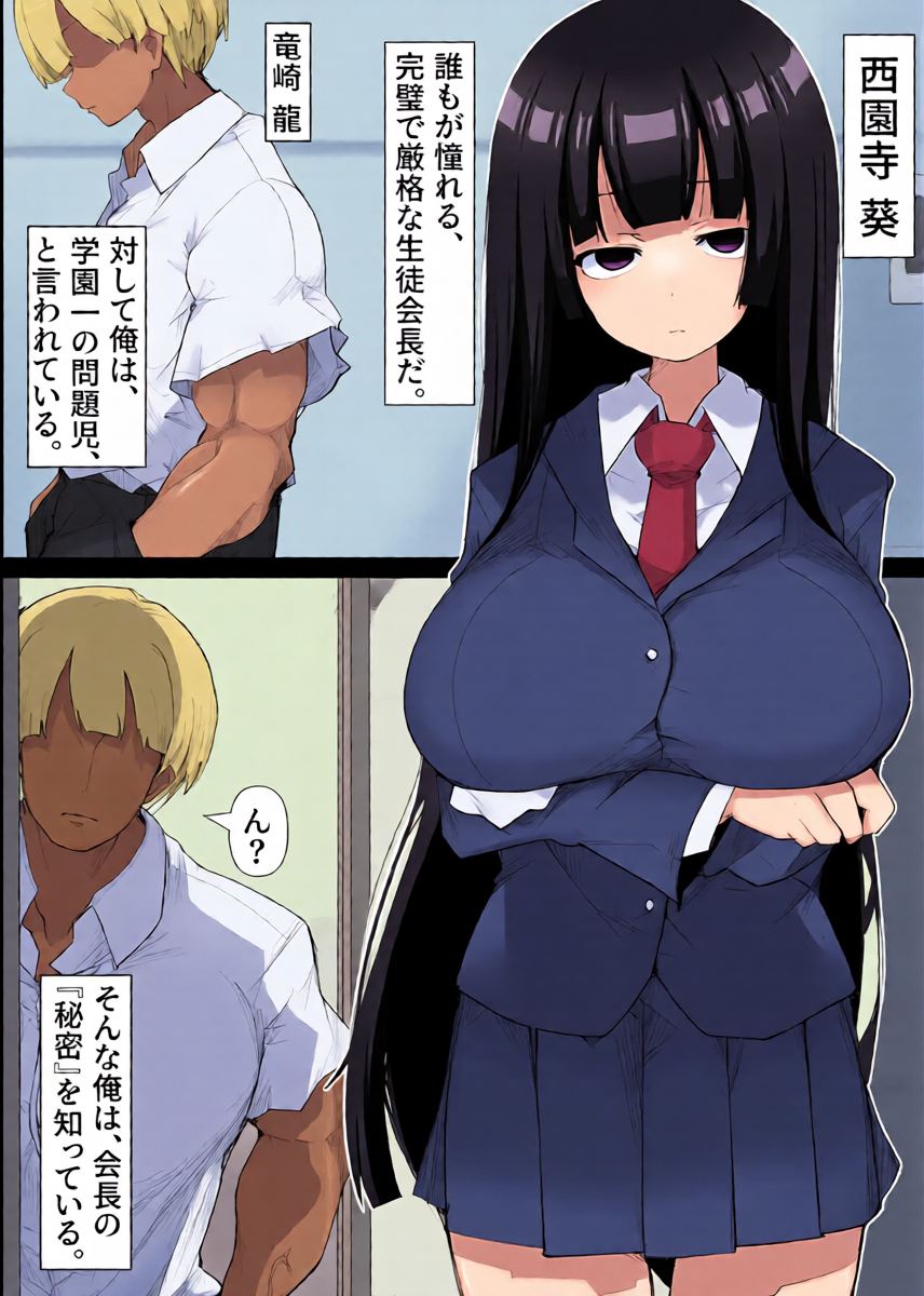 [Michinoku Dennou Emaki (Iwarock)] Bakunyuu Seitokaichou o Onaneta Odoshi de Mesu Onaho ni Shita Ken