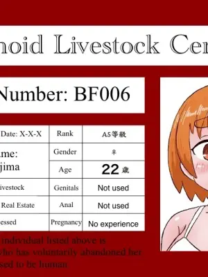 [tenkasu] The life of a person who willingly became a humanoid livestock + The End of a Humanoid Livestock (BF006, formerly known as Urara Ushijima)