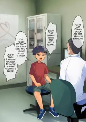 [Hachitarou] [skeb] Nyotaika Kyuuseichou Shoukougun ni Kakacchatta Ko | A Boy Got Infected with Feminization Age Progression Syndrome