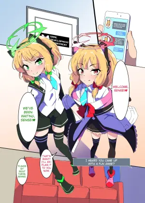 [Shiriniku DON! (Aimo)] Game Daisuki Futago Shimai no Nioi Ate Game (Blue Archive) [Digital] [English] [Kuraudo]