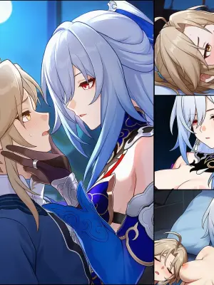 Jingliu turn of having fun (yanqing x Jingliu) (honkai star rail) (artist: ai4fun) [AI Generated]