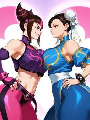 Street Fighter - Juri Han & Chun Li daidoujipv ai generated