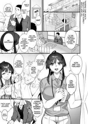 [Okinaga Umanosuke] Shikatte Yurushite Atama o Nadete ~Bakunyuu Seiso na Kaigoshi ga Oji-san Daisuki na Riyuu~ | Scold her, forgive her, pat her on the head. ~The Reason Why the Busty and Neat Caregiver Loves Older Men~ [English]