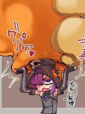 蜜壺型ハニービーのマヴィナと魔女見習いヅナちゃんの落書き（角塚）