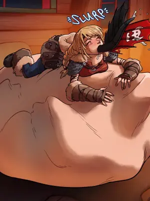 [Artist bG] Astrid eats Toothless（龙腾）