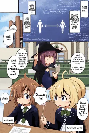 [Ecchi Ecchi Daifuku (Neko Daifuku)] Mahoutsukai no Shounen Shoujo ga Kankaku Kyouyuu Mahou tsukatte Ecchi suru Ohanashi | A Story About a Mage-Student Girl and Boy Using a Shared Senses Spell and Lewding Together [English] [Tabunne Scans]