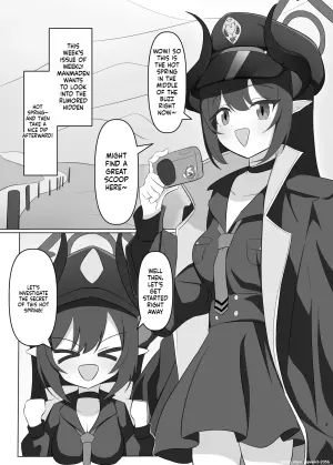 [Ron no Niji (Nijihira Ron)] Motomiya Chiaki no Hikyou no Onsen de Shokushu Shuzai!? (Blue Archive) [English] [SCANMTL] [Digital]