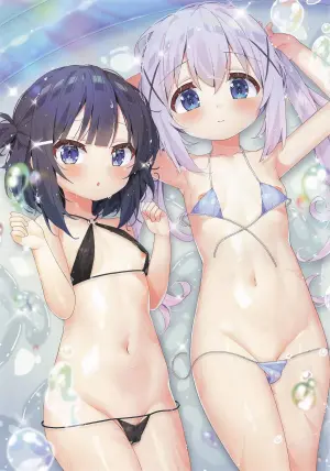 [Rabbit Candy (Takumichi)] Natsu no Dokidoki Mizu Asobi! | Summer's Heart-Throbbing Pool Time! (Gochuumon wa Usagi Desu ka?) [English]